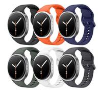 MoKo 6 Pezzi Cinturini Sportivi per Samsung Galaxy Watch 8 (40mm 44mm) e Galaxy Watch 8 Classic (46mm), Cinturino di Ricambio in Morbido Silicone per Donna e Uomo, M/L, Multicolore A