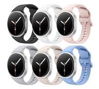 MoKo 6 Pezzi Cinturini Sportivi per Samsung Galaxy Watch 8 (40mm 44mm) e Galaxy Watch 8 Classic (46mm), Cinturino di Ricambio in Morbido Silicone per Donna e Uomo, M/L, Multicolore D