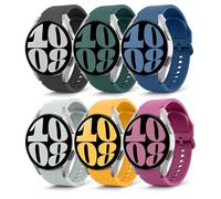 MoKo 6 Pezzi Cinturino Compatibile con Samsung Galaxy Watch 7 FE 6 5 4 40mm 44mm/Watch 6 4 Classic 43mm 47mm 42mm 46mm/5 Pro 45mm, 20mm Cinturino di Ricambio in Silicone Morbido, Multicolori A