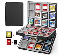 MoKo 60 Slots Custodia per Carte da Gioco per Nintendo Switch 2/Switch OLED/3DS/3DSXL/2DS/DSi, Custodia per Giochi, 24 Slot per Schede 3DS XL/DS/DSi e 36 Slot per Schede SD, Nero