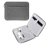 MoKo 9-11“ Custodia Protettiva in Poliestere con Scomparti per Tablet per iPad Air M2 2024, iPad PRO 11 M4 2024, iPad Air 5/4/3/2/1, iPad 10a/9/8/7 Gen 10,2, Galaxy Tab S9 11” 2023, Grigio Chiaro