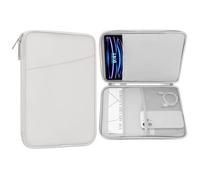 MoKo 9-11 Pollici Tablet Sleeve Case, Si Adatta 11inch iPad Air M3, iPad A16 2025, PRO 11 M4, iPad 10/9/8/7th, Galaxy Tab S9/S8/A8/A7, Custodia Protettiva con Tasca, Grigio + Bianco
