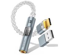MoKo Adattatore Cuffie USB-C a 3,5mm, DAC Dongle Type-C a 3,5 Aux Jack | Doppio Chip DAC CX31993 MAX97220, Amplificatore HiFi, Hi-Res, Controllo Linea, Per iPhone iPad Mac Windows Switch PS5