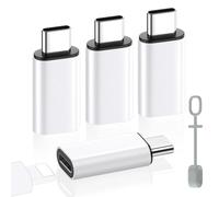 MoKo Adattatore da Lightning a USB C per iPhone 15/16 Pro/16 PRO Max/16 Plus, 4PZ Adattatore iPhone a USB C Supporto per Ricarica/Trasferimento Dati, Non per Auricolari/Audio/OTG, Bianco