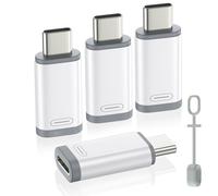 MoKo Adattatore da Lightning a USB C per iPhone 15/16 Pro/16 PRO Max/16 Plus, 4PZ Adattatore iPhone a USB C Supporto per Ricarica/Trasferimento Dati, Non per Auricolari/Audio/OTG, Bianco+Grigio