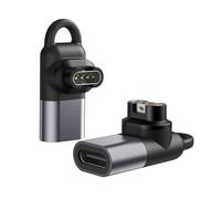 MoKo Adattatore da USB C a 2-Pezzi, Connettore Cavo Caricatore di Tipo C a 90 Gradi per Trasferimento Dati per Fenix 7/7S/7X/6/6S/6X/5/5S/5X/Forerunner 245/255/Vivoactive 3/4/Venu 2, Grigio