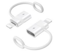 MoKo Adattatore da USB C a Lightning con Ricarica Veloce PD 36W, Adattatore da USB-C Femmina a Lightning Maschio per iPhone 14/13/12/11/iPad/iPod/AirPods, non per audio/OTG, Bianco