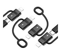 MoKo Adattatore da USB C a Lightning con Ricarica Veloce PD 36W, Adattatore da USB-C Femmina a Lightning Maschio per iPhone 14/13/12/11/iPad/iPod/AirPods, non per audio/OTG, Nero, 4 pezzi