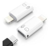 MoKo Adattatore USB C a Lightning, Adattatore Lightning Maschio a USB C Femmina per iPhone 14/13/12/11 Pro Max/iPad/iPod/AirPods, Supporto di Ricarica, Trasferimento Dati, Cuffie e Funzione OTG,Bianco