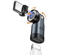 MoKo Adattatore Magnetico Lightning a USB C 60W, Adattatore Magnetico Lightning a 9 PIN con Rotazione a 180° e 360°, per iPhone 17 Air 16 15 Pro Max/iPad/MacBook, Galaxy, Grigio