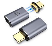 MoKo Adattatore Magnetico USB C, Tipo C Magnetico con 2 Connettore, Ricarica Rapida 100W, Trasferimento Dati 40Gbps, Uscita Video 8K 60Hz, Compatibile con MacBook, Steam Deck, Switch, Grigio