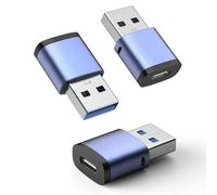 MoKo Adattatore USB a USB C 3 Pezzi, Adattatore da USB C Femmina a USB 3.0 Maschio da 5Gbps con Cavo Caricatore di Tipo C Compatibile con iPhone 16 15 14 13, Apple Watch 10 9 8 7, AirPods 4, CarPlay