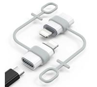 MoKo Adattatore USB C a Lightning, Non per Audio/OTG, Adattatore Maschio Lightning a Femmina USB C per iPhone 14/13/12/11/X, Supporta Ricarica e Sincronizzazione Dati, con Anello Anti-perso, Bianco