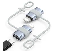 MoKo Adattatore USB C a Lightning, Non per Audio/OTG, Adattatore Maschio Lightning a Femmina USB C per iPhone 14/13/12/11/X, Supporta Ricarica e Sincronizzazione Dati, con Anello Anti-perso, Grigio