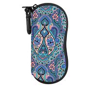 MoKo Astuccio per Occhiali da Sole, Custodia per Occhiali Portatile a Cerniera, Sacchetto di Neoprene Morbido con Clip da Cintura, per Occhiali, Montature, Cosmetici, Chiavi, Penne, Piuma di Pavone