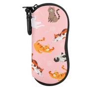 MoKo Astuccio per Occhiali da Sole, Custodia Portatile a Cerniera di Neoprene Morbido con Clip da Cintura, per Occhiali, Montature, Cosmetici, Chiavi, Penne, Schede, Gatto in Gioco