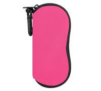 MoKo Astuccio per Occhiali da Sole, Custodia Portatile a Cerniera di Neoprene Morbido con Clip da Cintura, per Occhiali, Montature, Cosmetici, Chiavi, Penne, Schede, ECC - Magenta