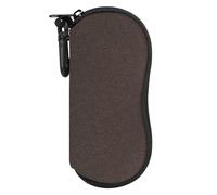 MoKo Astuccio per Occhiali da Sole, Custodia Portatile a Cerniera di Neoprene Morbido con Clip da Cintura, per Occhiali, Montature, Cosmetici, Chiavi, Penne, Schede, ECC - Marrone
