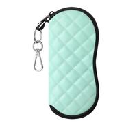 MoKo Astuccio per Occhiali da Sole, Custodia Portatile a Cerniera di Neoprene Morbido con Clip da Cintura, per Occhiali, Montature, Cosmetici, Chiavi, Penne, Schede, ECC - Rombo Verde