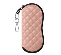 MoKo Astuccio per Occhiali da Sole, Custodia Portatile a Cerniera di Neoprene Morbido con Clip da Cintura, per Occhiali, Montature, Cosmetici, Chiavi, Penne, Schede, ECC - Rombo Rosa
