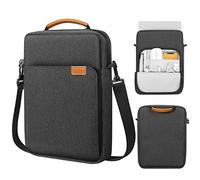 MoKo Custodia per PC Portatili da 13,3-14", per MacBook Air 13 M3 M2 2024-2018, MacBook PRO 14 M3 M2 2024-2021, Tab S8 Ultra 14,6", Borsa Morbida per Laptop con Maniglie e Tracolla, Nero & Grigio