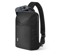 MoKo Borsa a Tracolla per Switch 2/OLED, Steam Deck e ROG Ally X, Custodia Protettiva da Viaggio con 8 Slot per Carte di Gioco, Borsa a Petto Minimalista per iPad Pro/Air 11", Nero