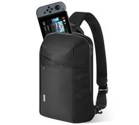 MoKo Borsa a Tracolla per Switch 2/OLED, Steam Deck e ROG Ally X, Custodia Protettiva da Viaggio con 8 Slot per Carte di Gioco, Borsa a Petto Minimalista per iPad Pro/Air 11", Nero