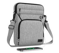 MoKo 9-11 Pollici Tablet Sleeve Bag, Si Adatta 11 Pollici iPad Air M3, iPad A16 2025, PRO 11 M4, iPad 10/9/8/7th, Tab S8/S9 11, Borsa Multifunzionale con Spalla e Porta Cuffie, Grigio Chiaro