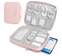 MoKo Borsa da 9-11 Pollice con Custodia per Tablet iPad Pro M4 & Air M2 2024, iPad 10th Gen 10,9, iPadAir 5/4th 10,9, Borsa per i-Pad a Doppio Strato con Maniglia per Trasporto Antiscivolo, Rosa