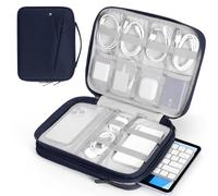 MoKo Borsa da 9-11 Pollice con Custodia per Tablet iPad Pro M4 & Air M2 2024, iPad 10th Gen 10,9, iPadAir 5/4th 10,9, Borsa per i-Pad a Doppio Strato con Maniglia per Trasporto Antiscivolo, Indaco