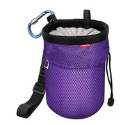 MoKo Borsa per Gesso di Magnesio, Sacchetto da Gesso da Arrampicata con Cintura Regolabile & Tasca con Cerniera e Moschettone, Borsa per Sollevamento Pesi, Viola