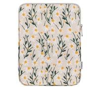 MoKo Borsa per tablet 9-11 pollici ricamata | Compatibile con iPad Pro 11 M4, iPad Air 11 M2, iPadAir 5/4/3 e Galaxy Tab S9/S8 11 pollici, margherita bianca