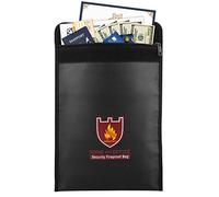 Moko Borsa portadocumenti ignifuga, resistente al fuoco e impermeabile, protegge i vostri oggetti di valore, documenti, denaro, gioielli, cerniera per la massima protezione, nero