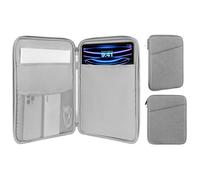 MoKo 12,9" Custodia Protettiva per 13 Zoll iPad Pro M4 2024 OLED, 13 Zoll iPad Air M2 2024, iPad Pro 12,9 M2 2022-2015, Galaxy Tab S9+/S8+ 12,4", Grigio Chiaro