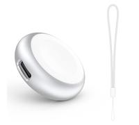 MoKo Caricabatterie per Apple Watch, Caricabatterie Portatile iWatch, Dock di Ricarica per Apple Watch Series 11 10 9 8 7 6 5 4 3 2 1, SE3/2/1, Ultra 3/2/1 con Cordino Anti-smarrimento, 2,5 W, Argento