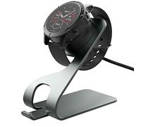 MoKo Caricatore Compatibile con Fenix 7/7S/7X/6/6S/6X Pro/5/5S/5X/Vivoactive 3/4/4S/Forerunner 45/245/Venu 2/2 Plus/Sq/Instinct, Stazione di Ricarica in Alluminio con Cavo USB da 150 cm, Grigio