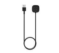 MoKo Caricatore Compatibile con Fitbit Versa 4/Versa 3/Sense 2/Sense, Caricabatterie Magnetico con Cavo di Ricarica USB da 1M, Nero