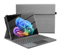 MoKo Case per Microsoft Surface Pro 12 Pollici 1a Edizione 2025,Grigio | Custodia Professionale Leggera,Multiangolare e Porta Stilo, Porta carte, Supporta la Tastiera Type Cover