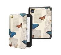 MoKo Case per Tolino Shine Color/Shine 5(2024)/Shine 4(2022) e Kobo Clara BW/Colour/2E 6", Cover Folio ultra sottile e leggera con funzione Auto Wake/Sleep per Kobo Clara 6" 2024, Farfalla Vintage