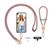 MoKo Catena per cellulare universale, cordino regolabile con cinturino da polso, cordino per cellulare da tracolla, cinturino per cellulare × 1, cinturino da polso x 1, toppa per cordino × 2,
