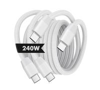 MoKo Cavo USB C a USB C da 240W, 2 PZ Cavo Type C da 2m, Cavo USB C per iPhone 16/15/15 Pro/15 Plus/15Pro Max, MacBook Pro 2020, Galaxy S24, Ricarica Veloce e Trasferimento Dati, Bianco