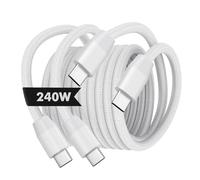 MoKo Cavo USB C a USB C da 240W, 2 PZ Cavo Type C da 3 Metri, Cavo USB C per iPhone 16/15/15 Pro/15 Plus/15Pro Max, MacBook Pro 2020, Galaxy S24, Ricarica Veloce e Trasferimento Dati, Bianco