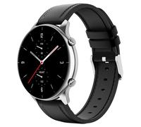 MoKo Cinturino Compatibile con Amazfit Balance/Bip 5/GTR 2/2e/3/3 Pro/4/GTR 47mm/Cheetah Round/Pro/Stratos 2/3, 22mm Cinturino di Ricambio in Pelle Ibrida e Silicone per Uomo Donna, Nero