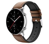 MoKo Cinturino Compatibile con Amazfit Balance/Bip 5/GTR 2/2e/3/3 Pro/4/GTR 47mm/Cheetah Round/Pro/Stratos 2/3, 22mm Cinturino di Ricambio in Pelle Ibrida e Silicone per Uomo Donna, Marrone