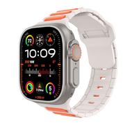 MoKo Cinturino Compatibile con Apple Watch Ultra 2 49mm 46mm 45mm 44mm 42mm per Uomo Donna,Cinturino di Ricambio Sportivi in Silicone per iWatch Apple Watch Serie 10 9 8 7 6 5 SE Ultra2,Arancione/LSte