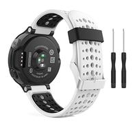 MoKo Cinturino compatibile con Forerunner 235, Soft Silicone Replacement Watch Band Fit Forerunner 235/235 Lite/220/230/620/630/735XT Smart Watch - Bianco e nero