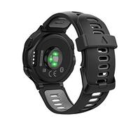 MoKo Cinturino Compatibile con Forerunner 735XT/220/230/235/235 Lite/620/630/Approach S20/S6/S5, Morbido Braccialetto di Ricambio in Silicone - Nero e grigio