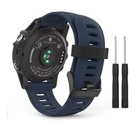MoKo Cinturino compatibile con Garmin Fenix 3/3 HR/5X/5X Plus/Tactix Charlie/Descent Mk1, cinturino di ricambio in silicone con strumenti, colore: blu notte