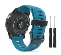 MoKo Cinturino compatibile con Garmin Fenix 3/3 HR/5X/5X Plus/Tactix Charlie/Descent Mk1, cinturino di ricambio in silicone con strumenti, colore: blu