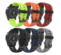 MoKo Cinturino compatibile con Garmin Fenix 3/3 HR/5X/5X Plus/Tactix Charlie/Descent Mk1, confezione da 6, cinturino di ricambio in silicone con strumenti, colorato 1